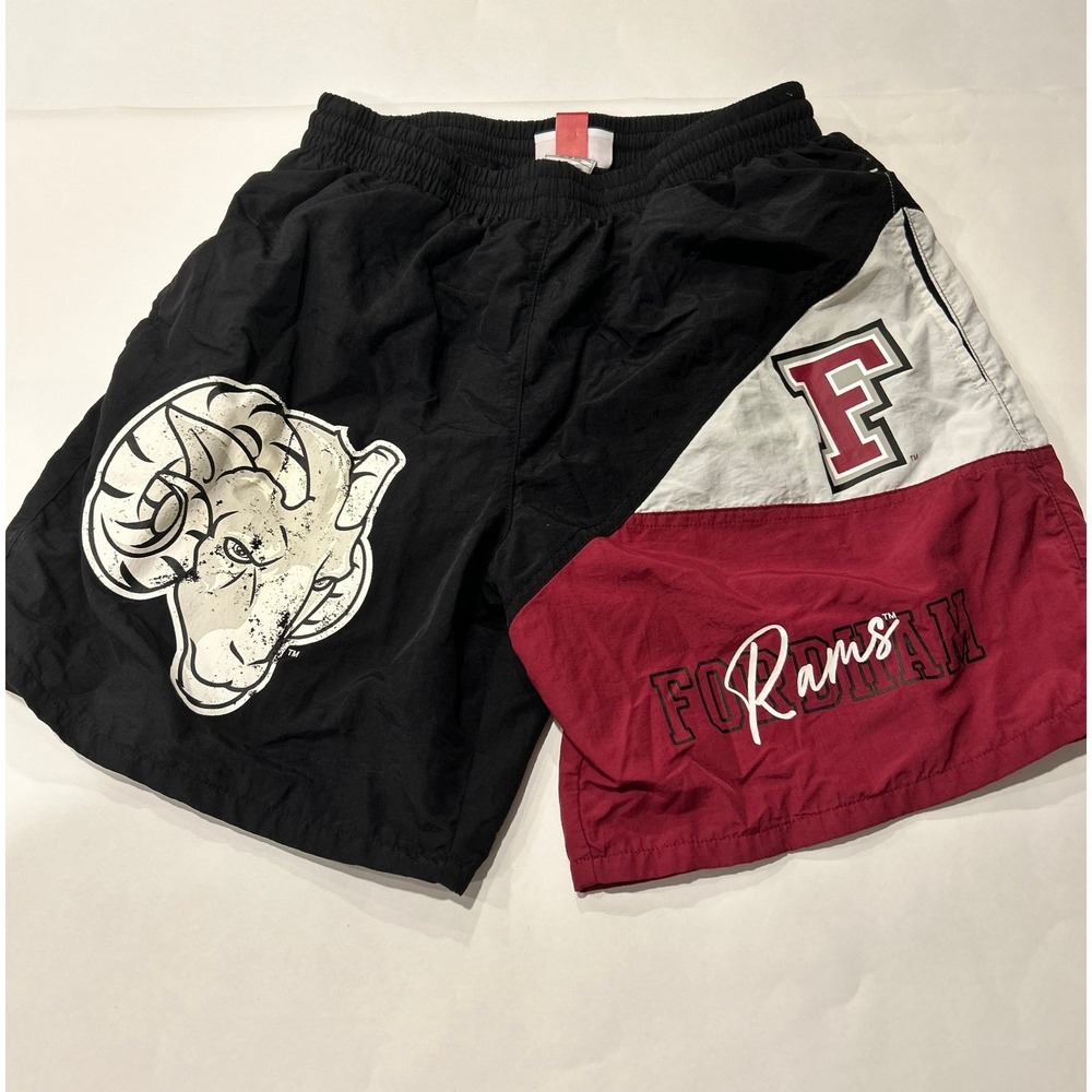 Mitchell & Ness Fordham Rams Shorts Color Block Logo‎ Athletic Mens L Swingman